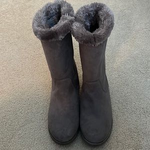 Cat & Jack Kids Zipper Winter Lined Boots Gray Size 5